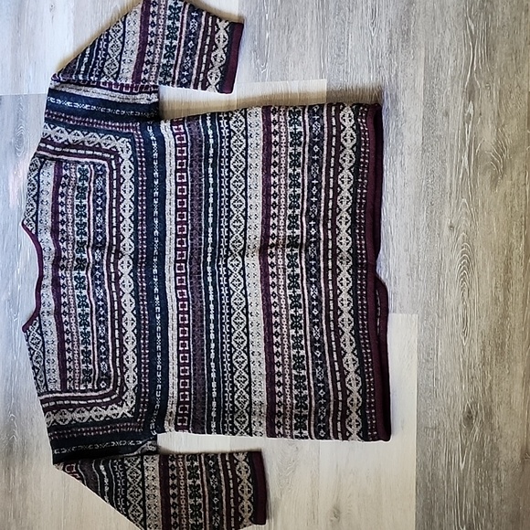 VNTG Skyr Womens 100% Wool Fair Isle CottageCore Cardigan Sweater Multicolor 2XL - Picture 10 of 14